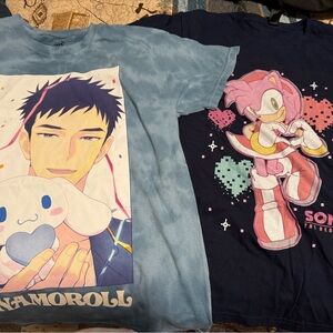 Sanrio Blue Tie-Dye Cinnamoroll Graphic Tee & Amy Sonic tee